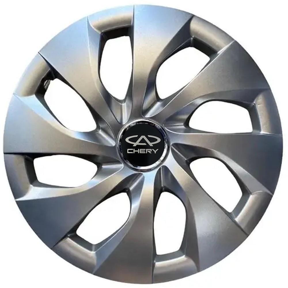 Колпаки SJS с логотипом Chery 416 R16 4 шт. Серебряный (31009144)
