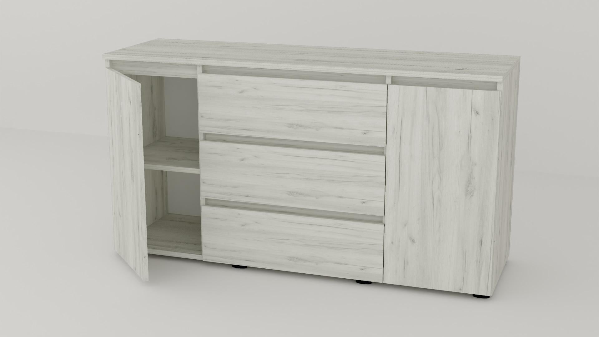 Комод Алекса СН-131/50 140х50х75 см Дуб крафт белый