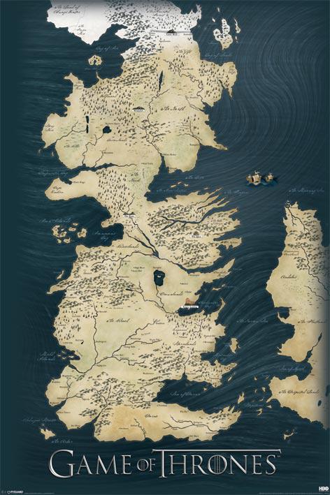 Постер плакат Игра Престолов Карта/Game of Thrones Map 61x91,5 см - фото 1 Постер плакат Игра Престолов Карта/Game of Thrones Map 61x91,5 см - фото 1