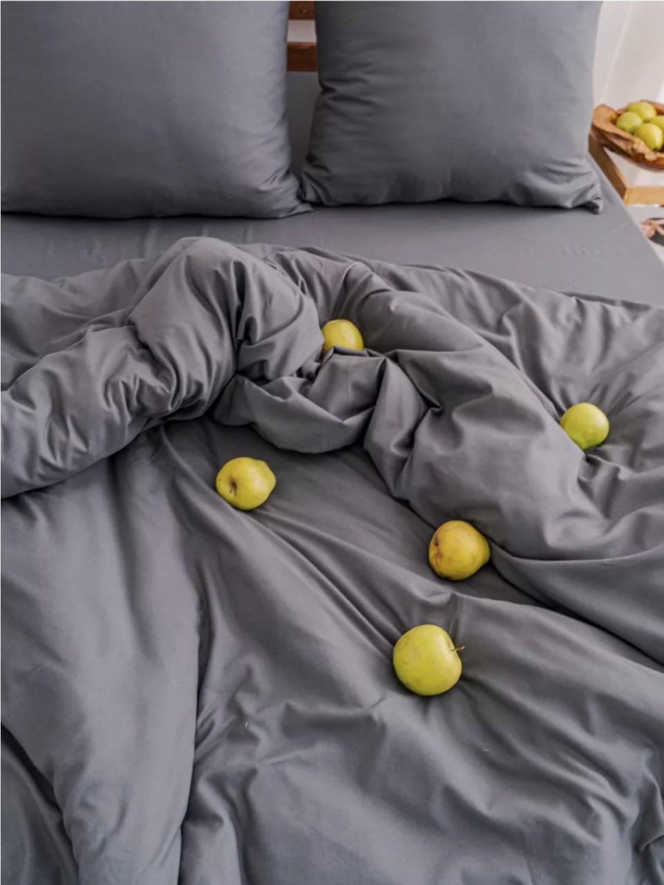 Набір постільної білизни бавовна Сімейний 150х210 наволочка 50х70 2шт Графіт (П4К-Post-ukr-0012-04) - фото 4