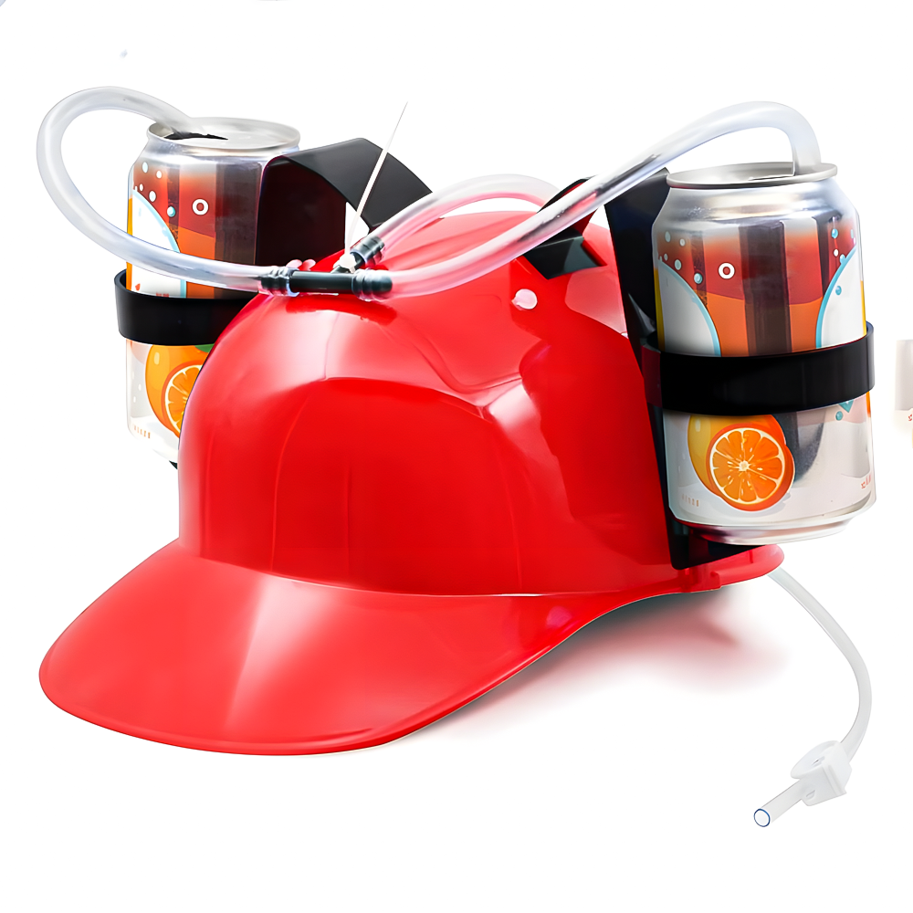 Каска для пива с соломинкой Красный (27-ALK-0847)