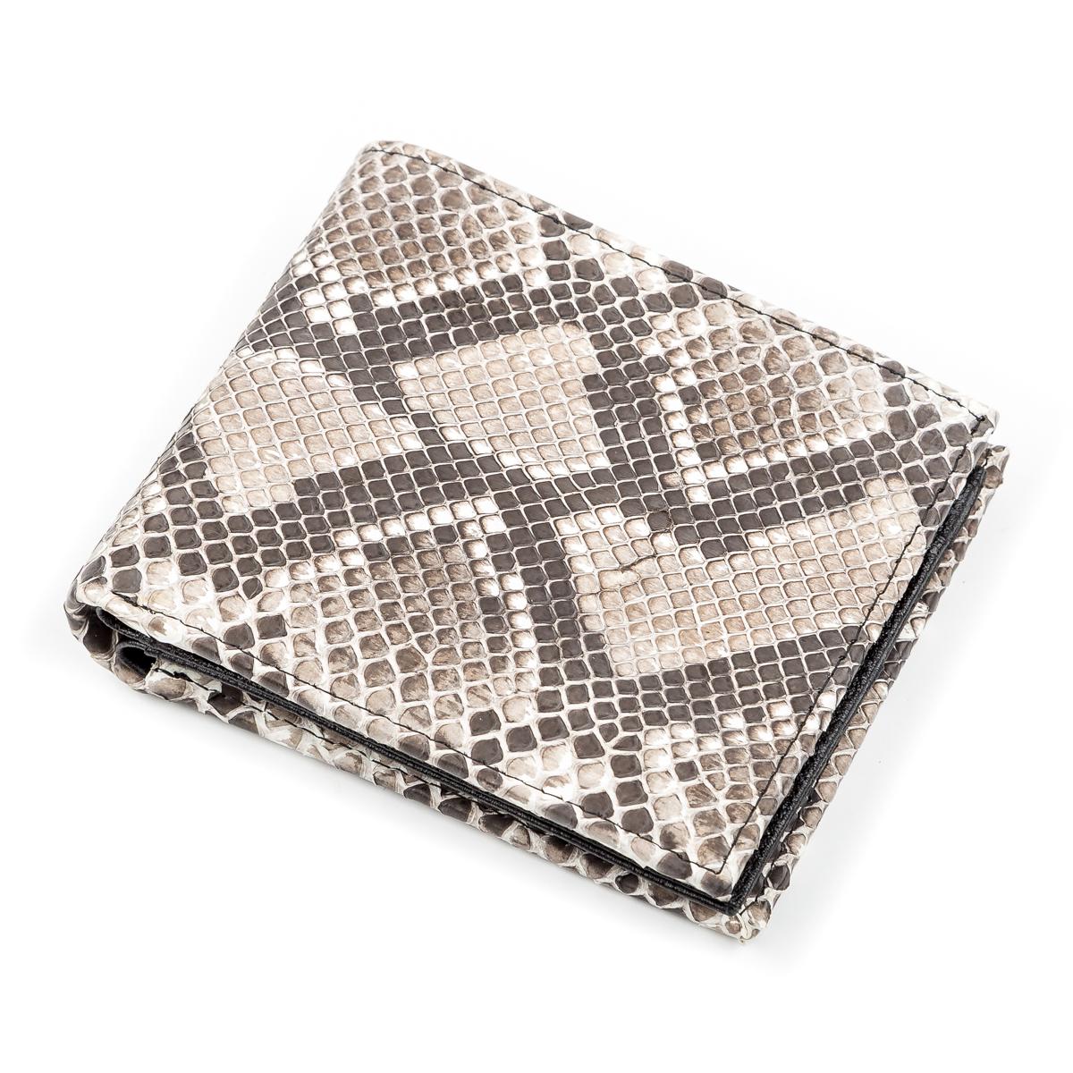 Портмоне Snake Leather 18136 з натуральної шкіри пітона Сірий