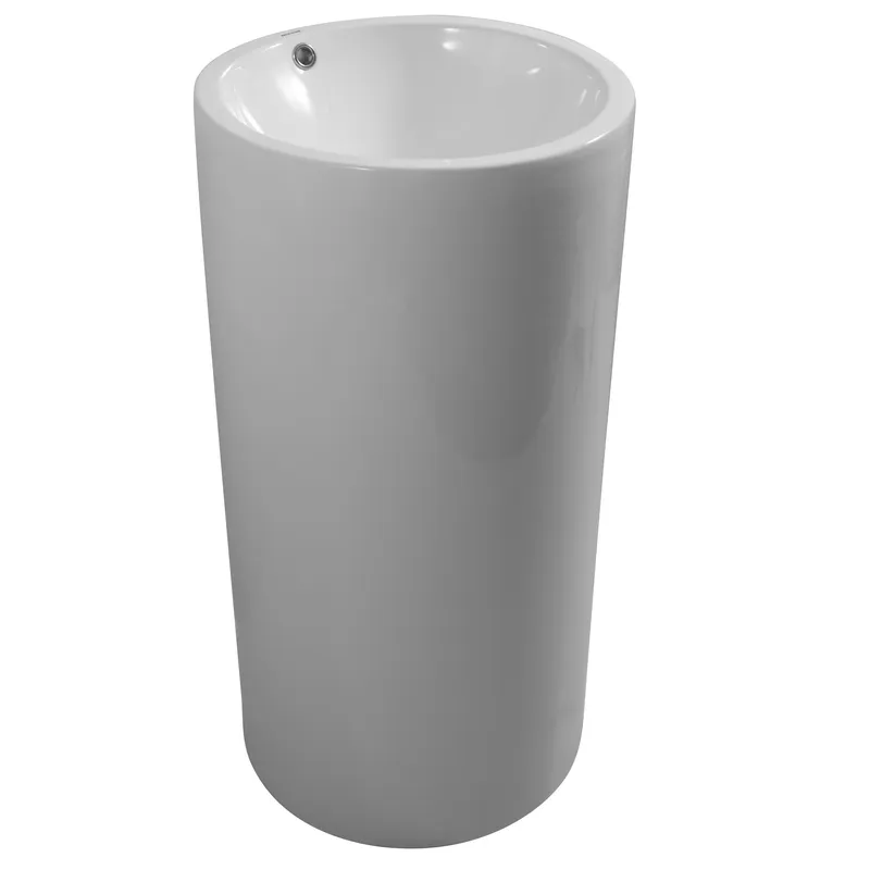 Раковина моноблок MIXXUS PREMIUM ELLIPSE-1101 з переливом 460х460х855 мм (OL-MP6573)