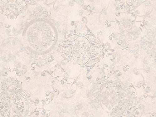 Обои виниловые горячего тиснения Слов'янські шпалери Л8546-02 Рококо под шелк на флизелиновой основе 1,06х10 м (4751034392635)