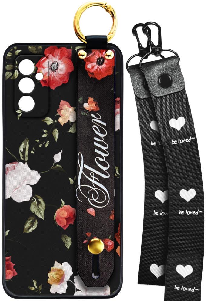 Чехол SHLab для Samsung Galaxy M52 M526 Flower Black + два ремешка с карабином (25800)