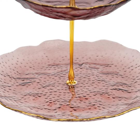 Блюдо 2-х ярусное Elisey Красный гранат стеклянное 24 см Розовый (135-81-9219-032) - фото 4 Блюдо 2-х ярусное Elisey Красный гранат стеклянное 24 см Розовый (135-81-9219-032) - фото 4