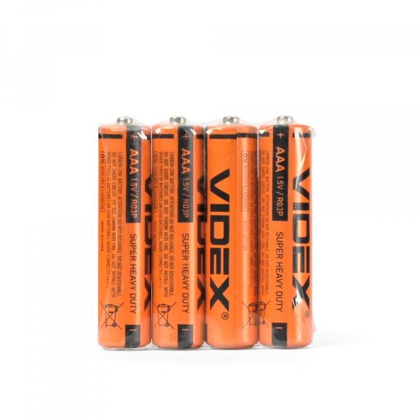 Батарейка сольова Videx 4 шт. R03P/AAA