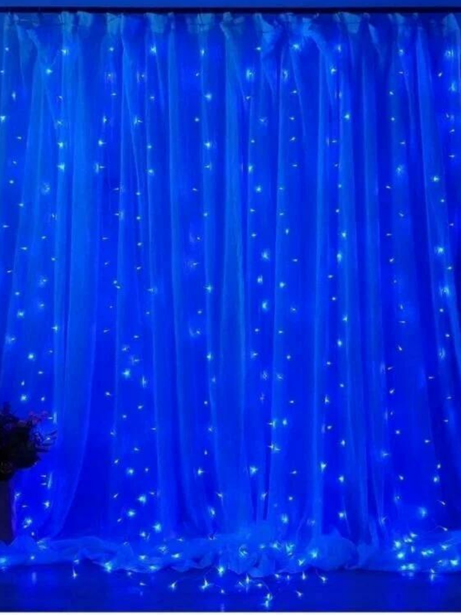 Штора-гірлянда на вікно новорічна світлодіодна Синій (30307093) - фото 8 Штора-гірлянда на вікно новорічна світлодіодна Синій (30307093) - фото 8