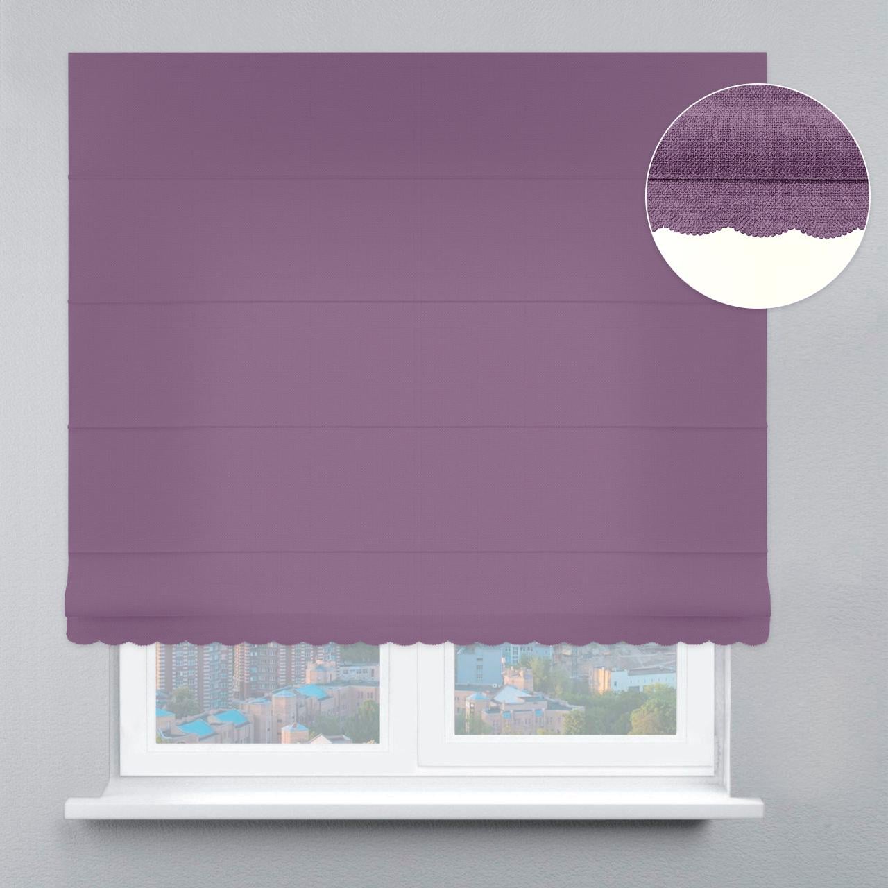 Римская штора рогожка премиум с ажуром 290х170 см Сиреневый