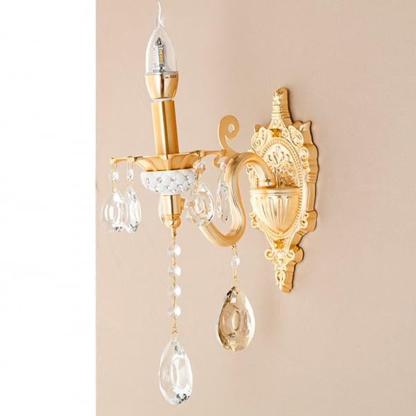 Бра Flora на 1 лампу зі стразами і камінням Золотий (KC009/W)