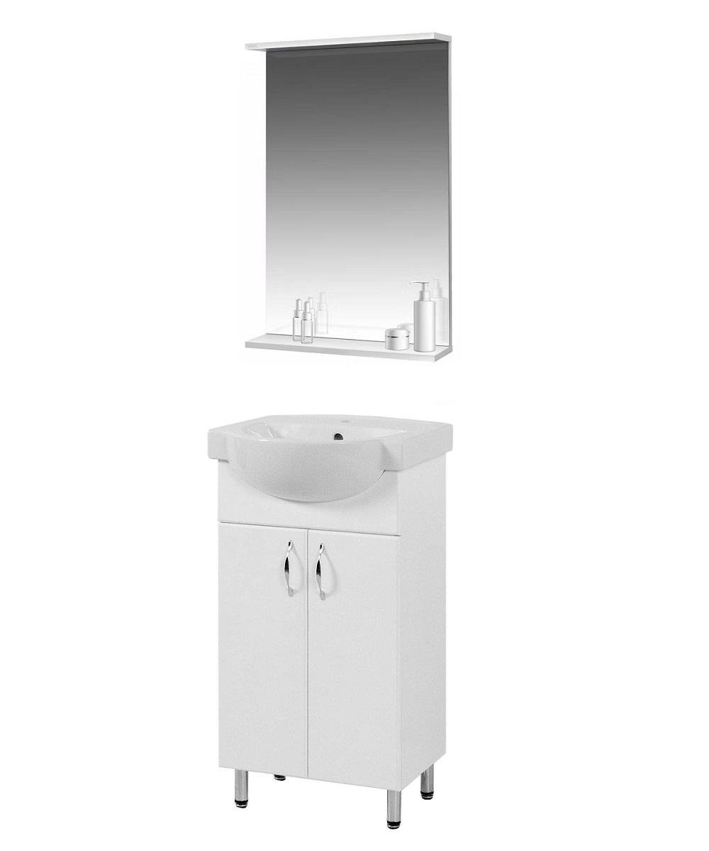 Тумба с зеркалом для ванной комнаты с раковиной Verona EKO 45 см (88843-0111)