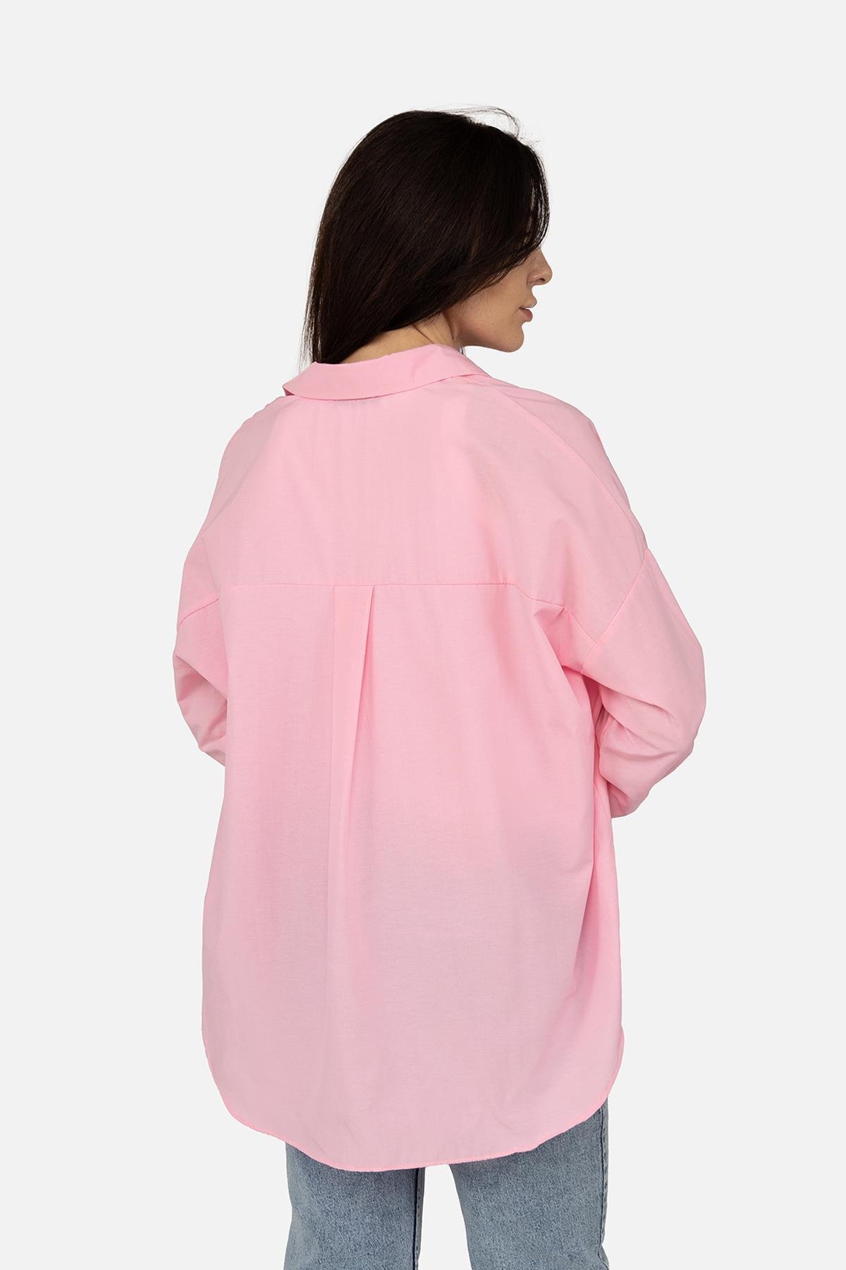 Сорочка з довгим рукавом ЦБ-00269353 жіноча р. 48 Рожевий (SKT001043163) - фото 4 Сорочка з довгим рукавом ЦБ-00269353 жіноча р. 48 Рожевий (SKT001043163) - фото 4