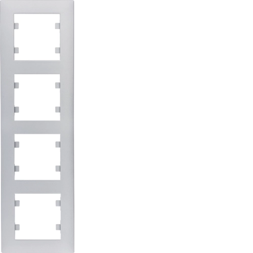Рамка четырехместная вертикальная Hager Lumina Intens Серебряный (WL5642)