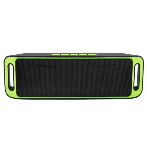 Портативная колонка SC-208 Bluetooth TF/FM/USB Black/Green (591136)