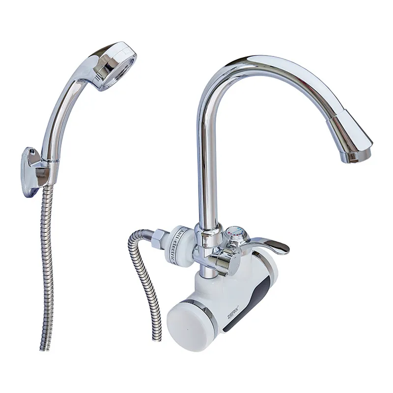 Кран проточный Zerix ELW08-EW для кухни/душа с лейкой настенного монтажа (ZX2788)