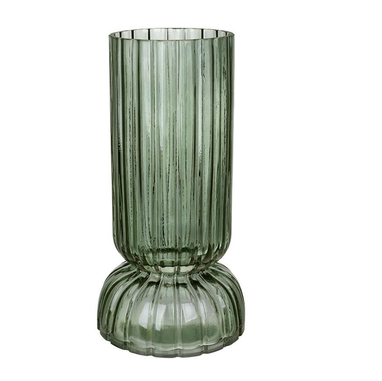 Ваза стеклянная Retro Grace 10/12х25 см Зеленый