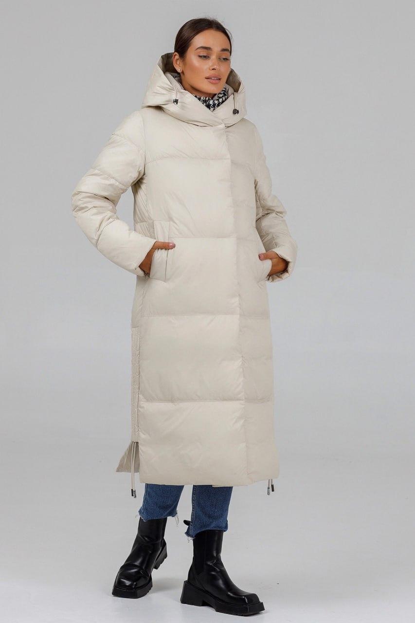 Пуховик-жилет на флисе oversize р. 46 Жемчужный (138s\46)