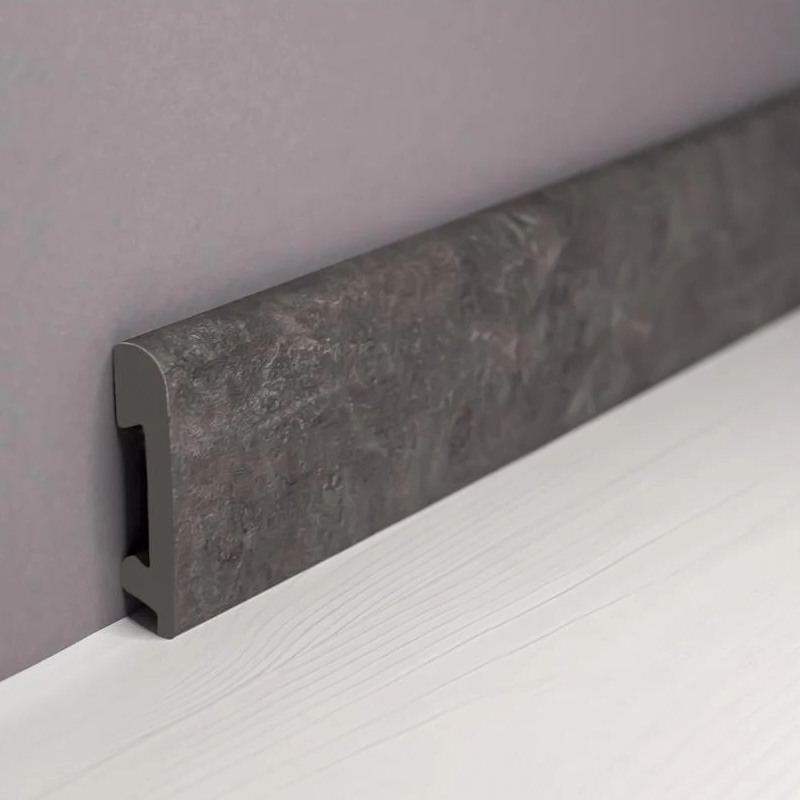 Плинтус дюрополимерный 77х15х2500 мм Темный бетон (7715P-19165)