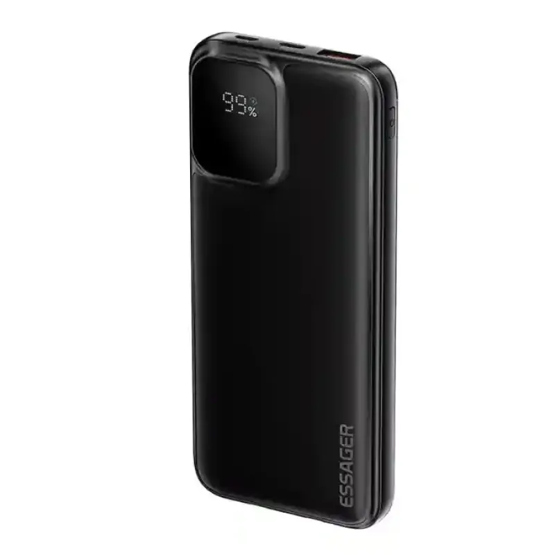 Повербанк Essager ES-D023 20000 mAh 22,5W со встроенными кабелями USB-C и Lightning Черный (EDY2W-ZD01-Z)