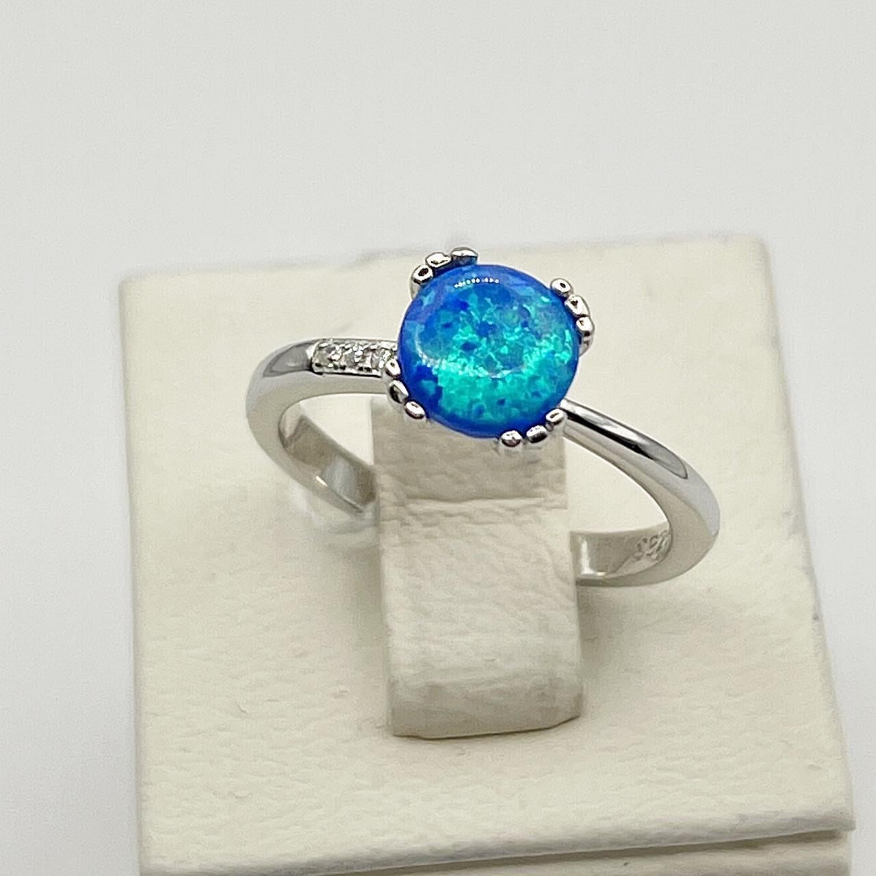 Кольцо серебряное с синим опалом р. 17 2,47 г (2500896708)