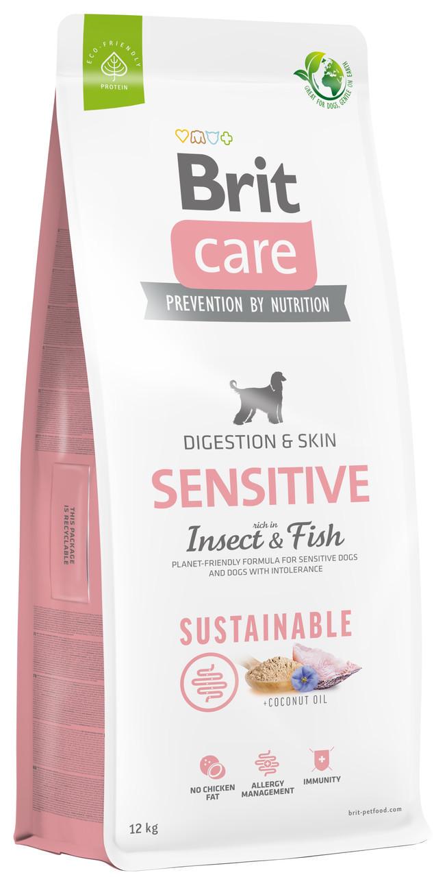 Корм сухой для собак Brit Care Dog Sensitive с чувствительным пищеварением с белком насекомых и рыбой 12 кг (1924102575)