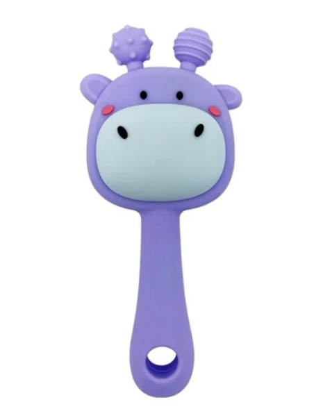 Прорезыватель-погремушка силиконовая Жираф MGZ-0428 Violet (60695)