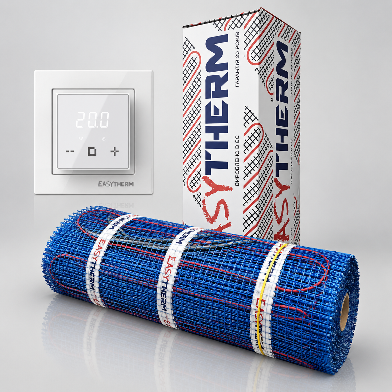 Комплект теплого пола Easytherm EM 3,5 м2 700 Вт/Wi-Fi терморегулятор ET-40 White/мат 200 Вт/м2 под плитку Комплект теплого пола Easytherm EM 3,5 м2 700 Вт/Wi-Fi терморегулятор ET-40 White/мат 200 Вт/м2 под плитку
