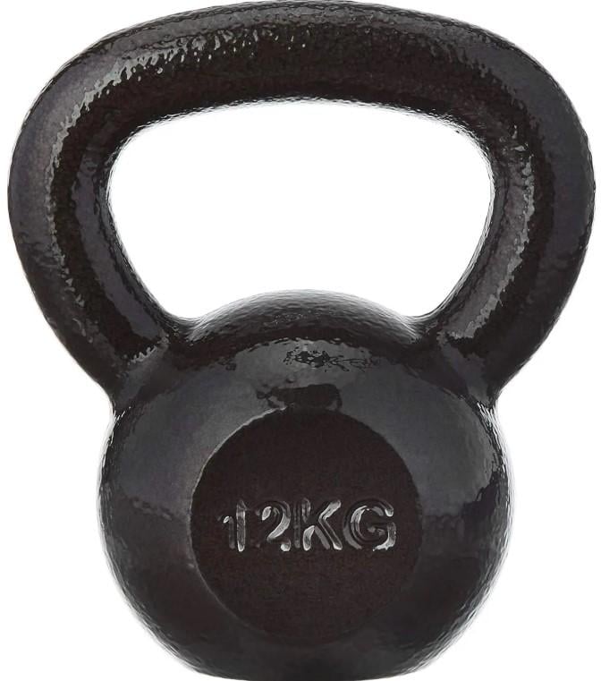 Гиря чавунна Toorx 12 кг із гумовою підставкою Black (KGV-12)
