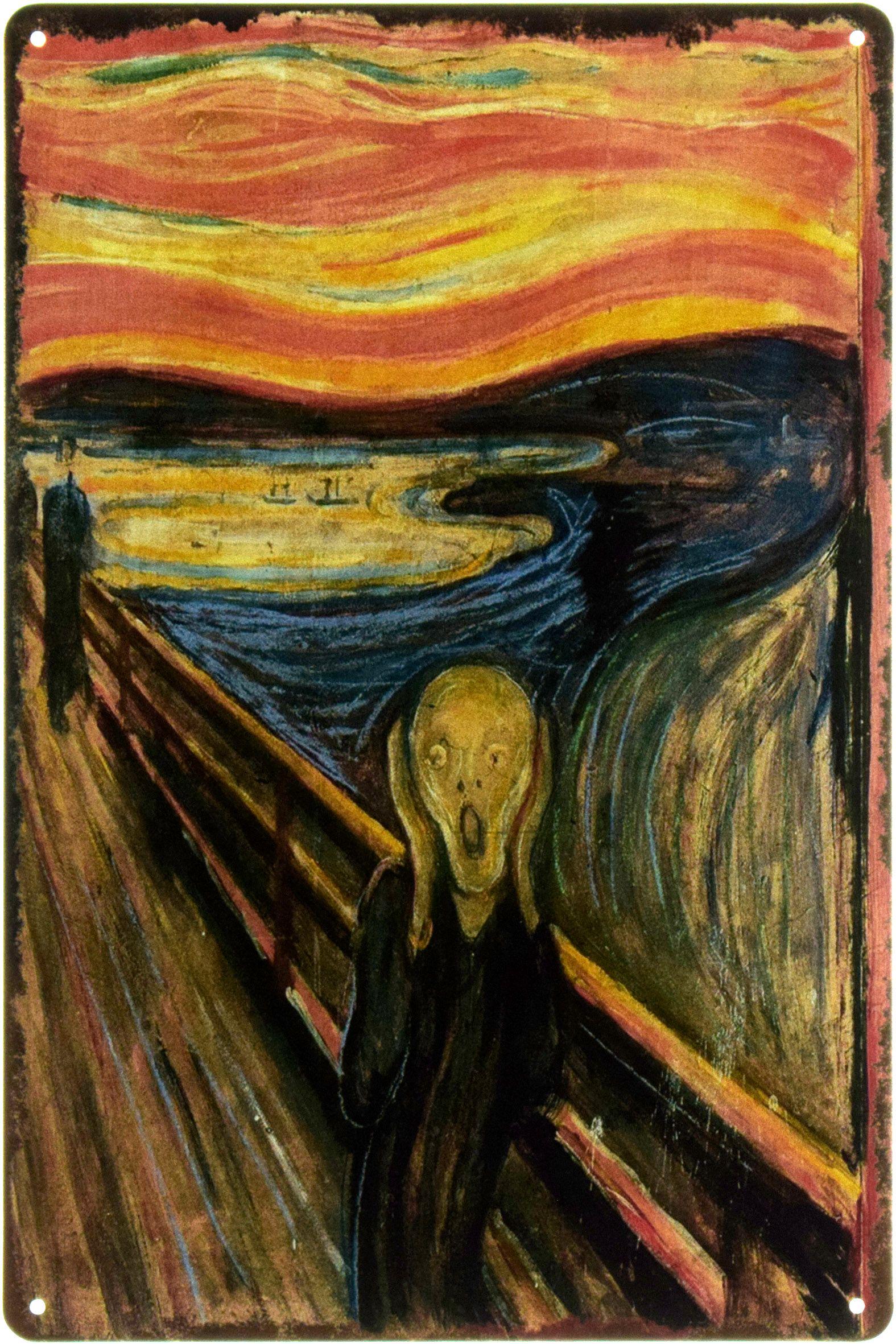 Табличка металлическая Edvard Munch The Scream 20x30 см (ms-103669)