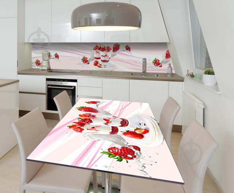 Наклейка виниловая на стол Zatarga  "Клубничный десерт" 650х1200 мм