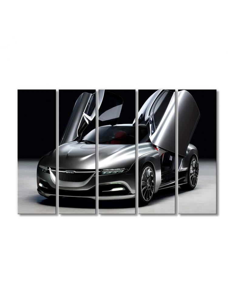 Картина модульная СААБ серый 5 модулей 80x120 см (130320_Transport)