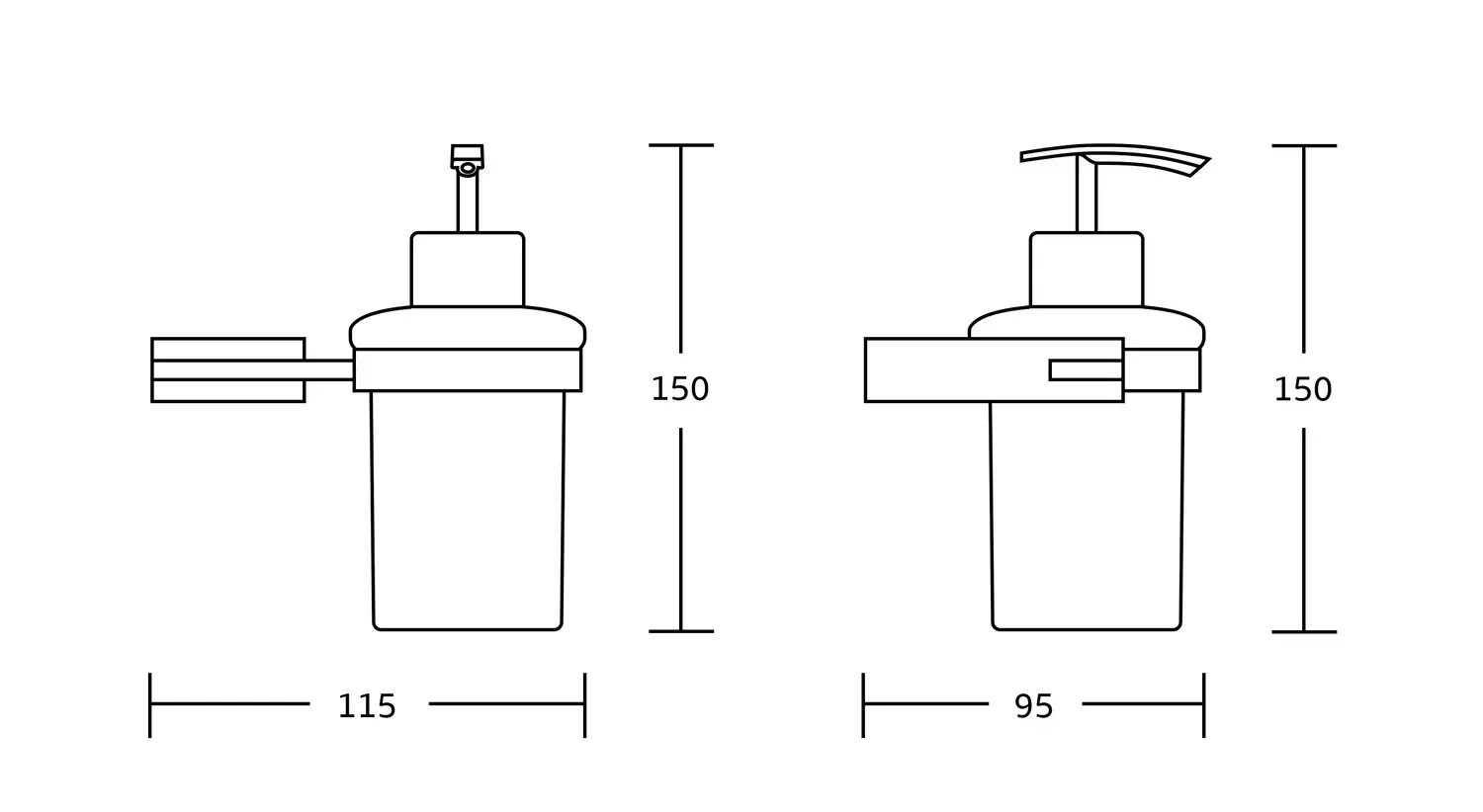 Дозатор для рідкого мила VBI NEPTUNE настінний 180 мл Gold (VBI-040506GL) - фото 2
