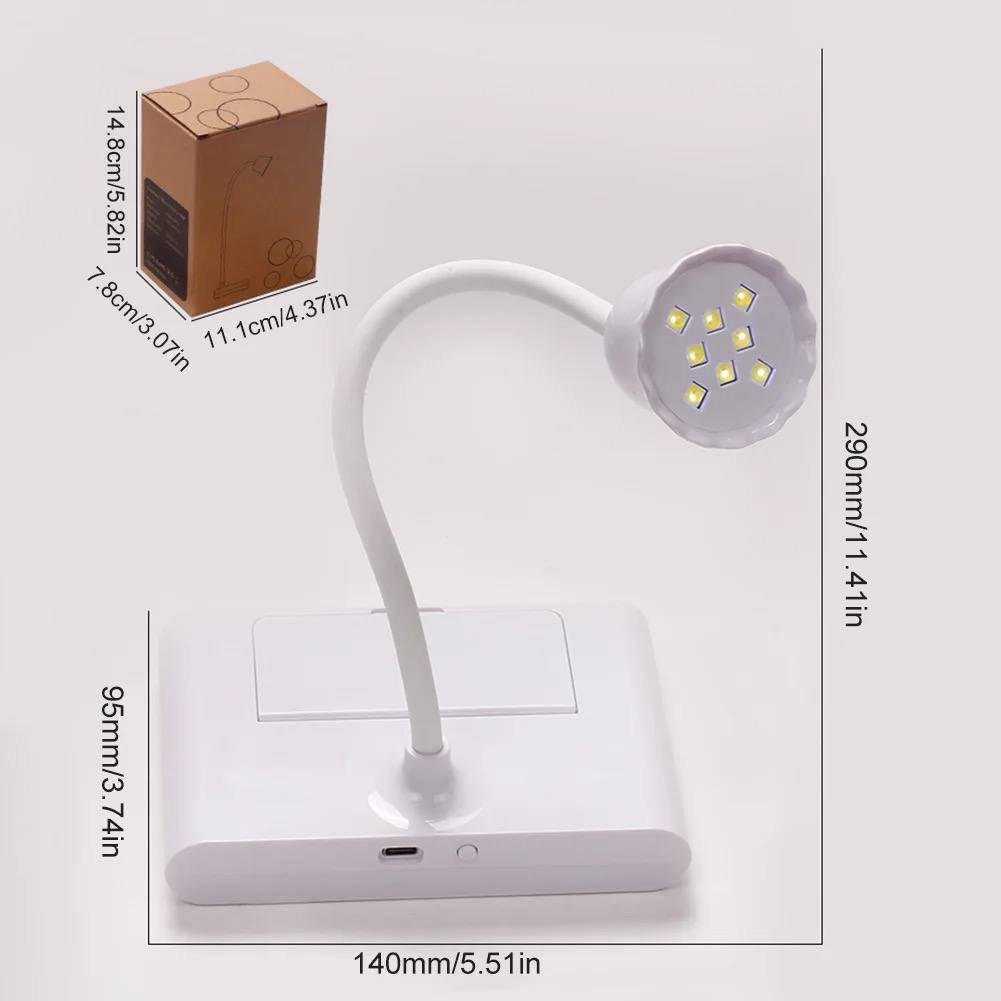 Лампа настольная гибкая Led 18 для сушки гель лака на аккумуляторе 20 Вт. - фото 6 Лампа настольная гибкая Led 18 для сушки гель лака на аккумуляторе 20 Вт. - фото 6