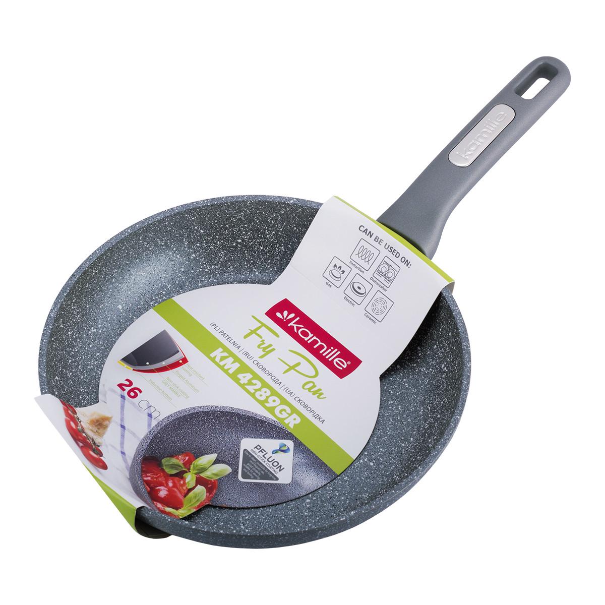 Сковорода Kamille KM-4289GR алюминиевая с гранитным покрытием 26 см (1883388624)