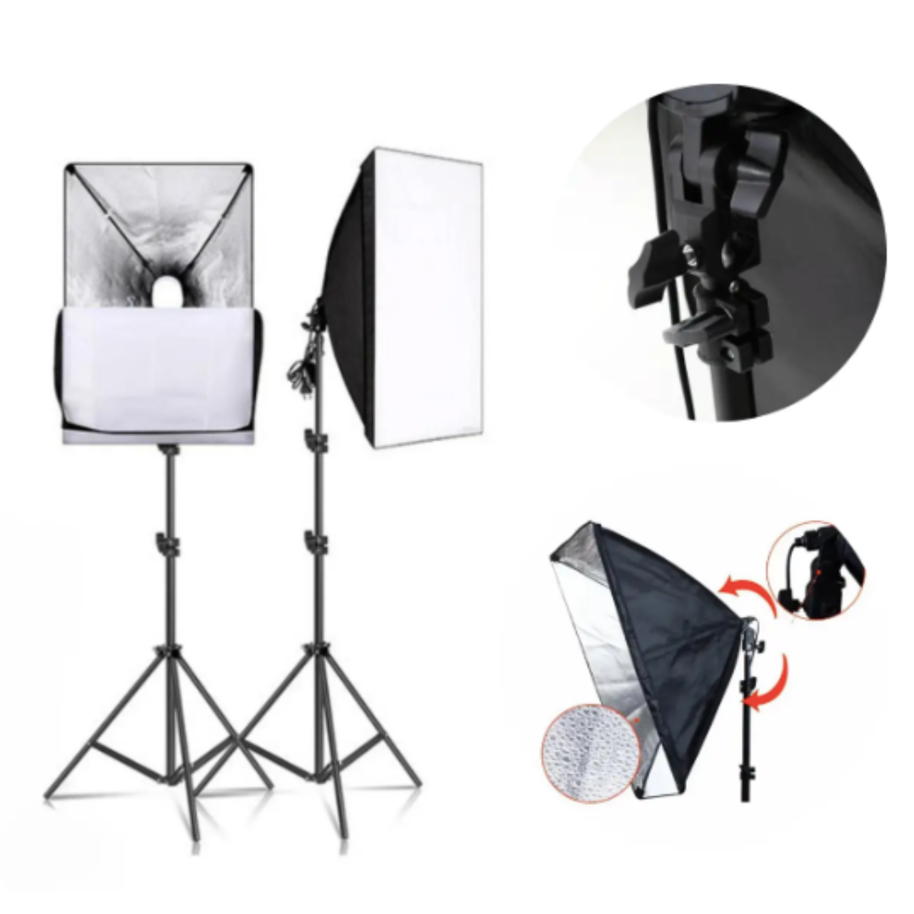 Комплект постоянного света набор софтбоксов/фоны со стойкой/лампы 150W с регулировкой режима освещения (25070158) - фото 4 Комплект постоянного света набор софтбоксов/фоны со стойкой/лампы 150W с регулировкой режима освещения (25070158) - фото 4