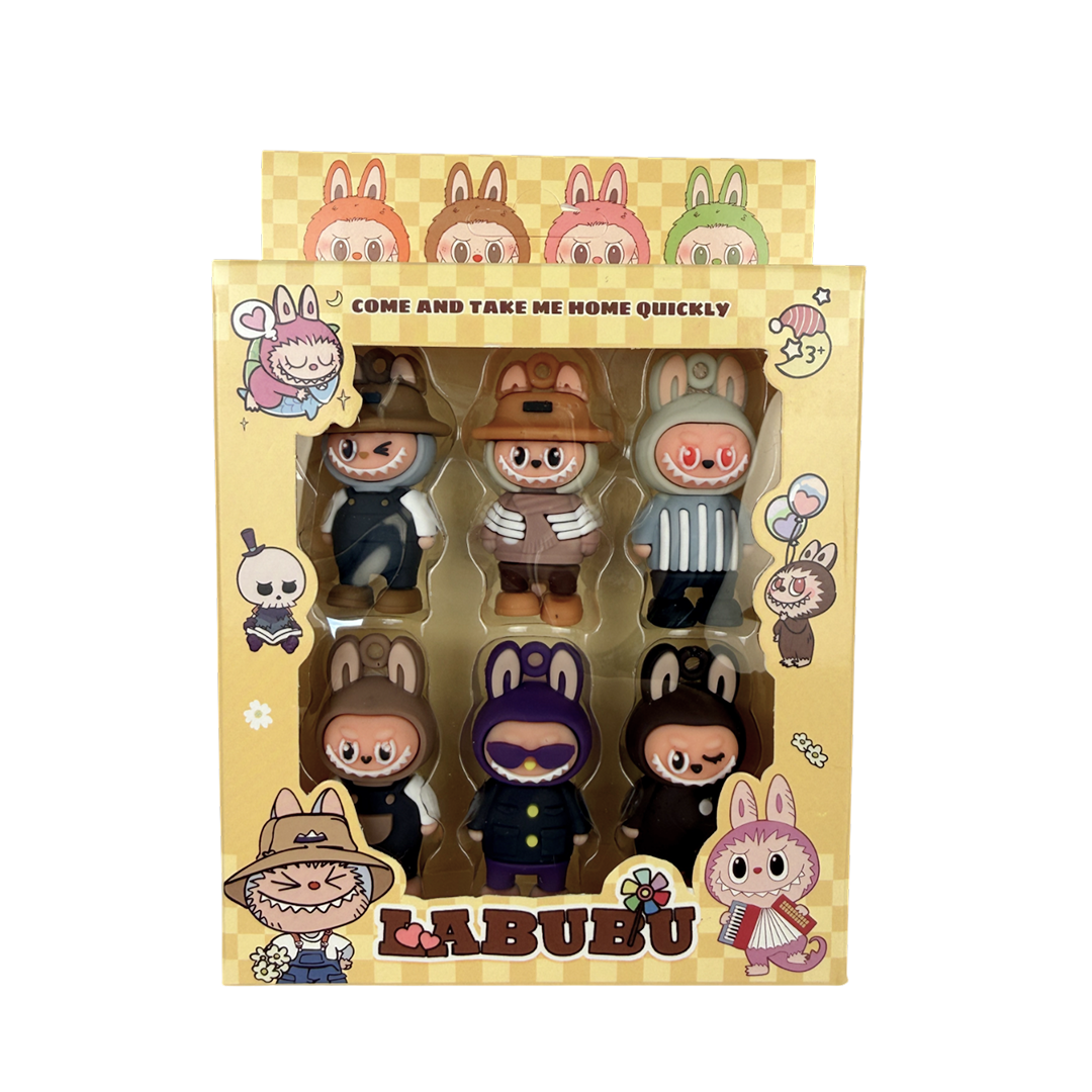 Набір колекційних брелоків POP MART Лабубу 6 різних персонажів на сумку (WK2029)