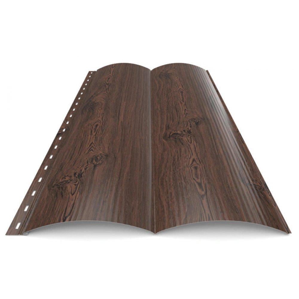 Сайдинг металлический блок-хаус 1-х сторонний 370х1000 мм глянець Темное дерево Сайдинг металлический блок-хаус 1-х сторонний 370х1000 мм глянець Темное дерево