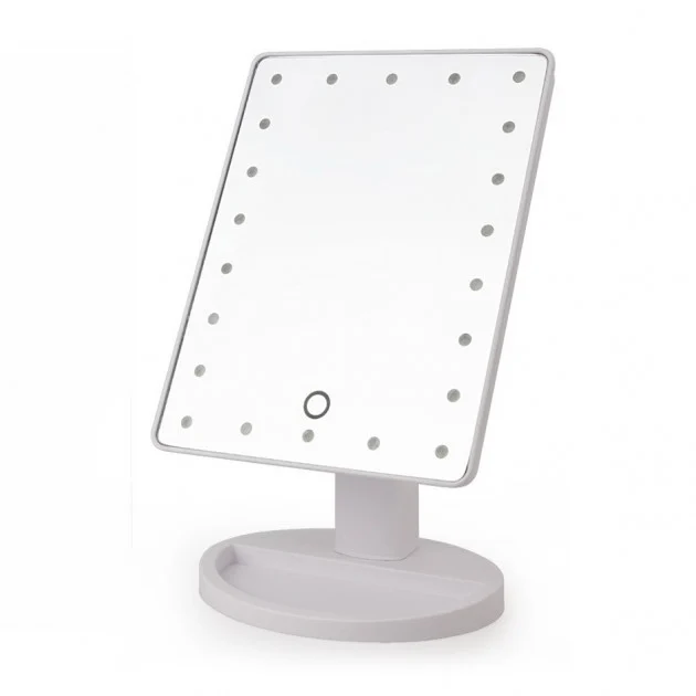 Дзеркало настільне Mirror з LED підсвічуванням 16 діодів Білий (1970050505)