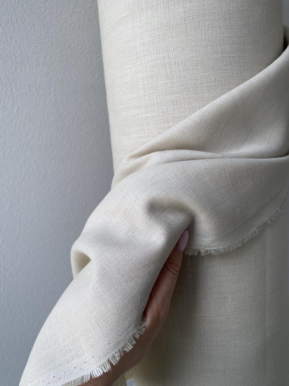 Ткань костюмная смягченная LINEN PLUS 100% лен 150 см 0082 Молочный - фото 5 Ткань костюмная смягченная LINEN PLUS 100% лен 150 см 0082 Молочный - фото 5