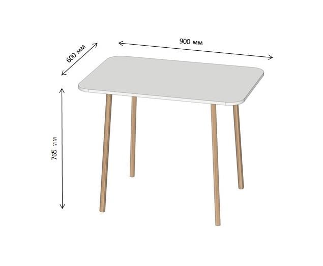 Стіл кухонний обідній сучасний маленький столик на кухню Майамі 2 90х60 см - фото 2