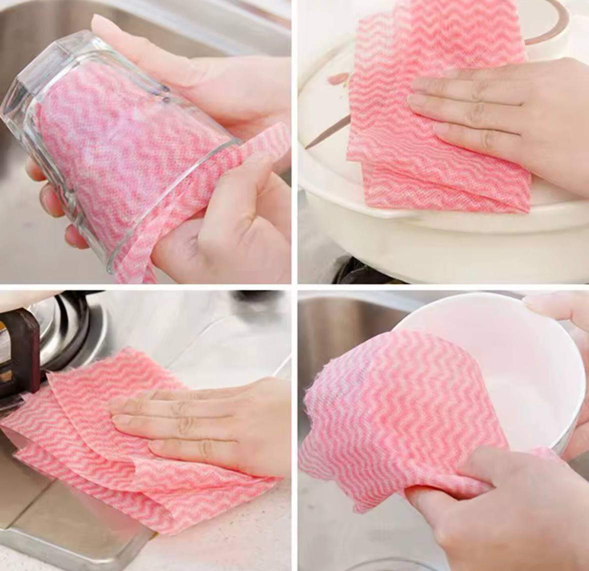 Серветки багаторазові універсальні для прибирання в рулоні Червоний (609983fe) - фото 3