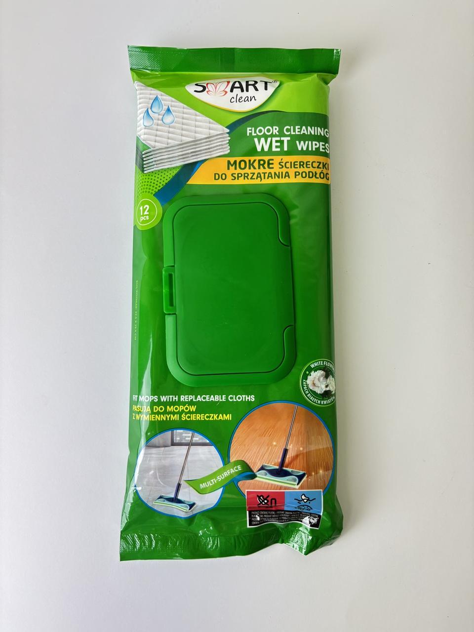 Влажные серветки для мытья полов Smart Clean 12 шт.