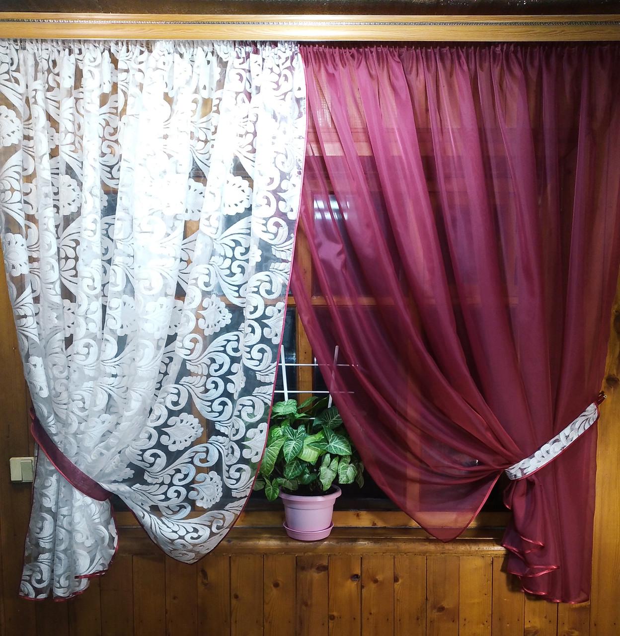 Шторы Вероника эльзас Бордо (1159961601) - фото 1 Шторы Вероника эльзас Бордо (1159961601) - фото 1