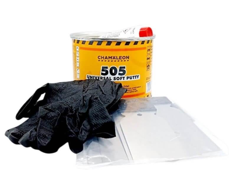 Шпаклевка универсальная Chamaleon 505 и набор шпателей и пара перчаток 1 кг