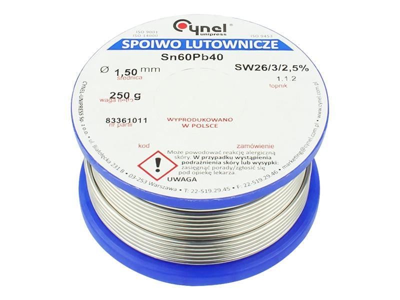 Припой Cynel Sn60Pb40-SW26 с флюсом 1,5 мм 250 г (1287247769)