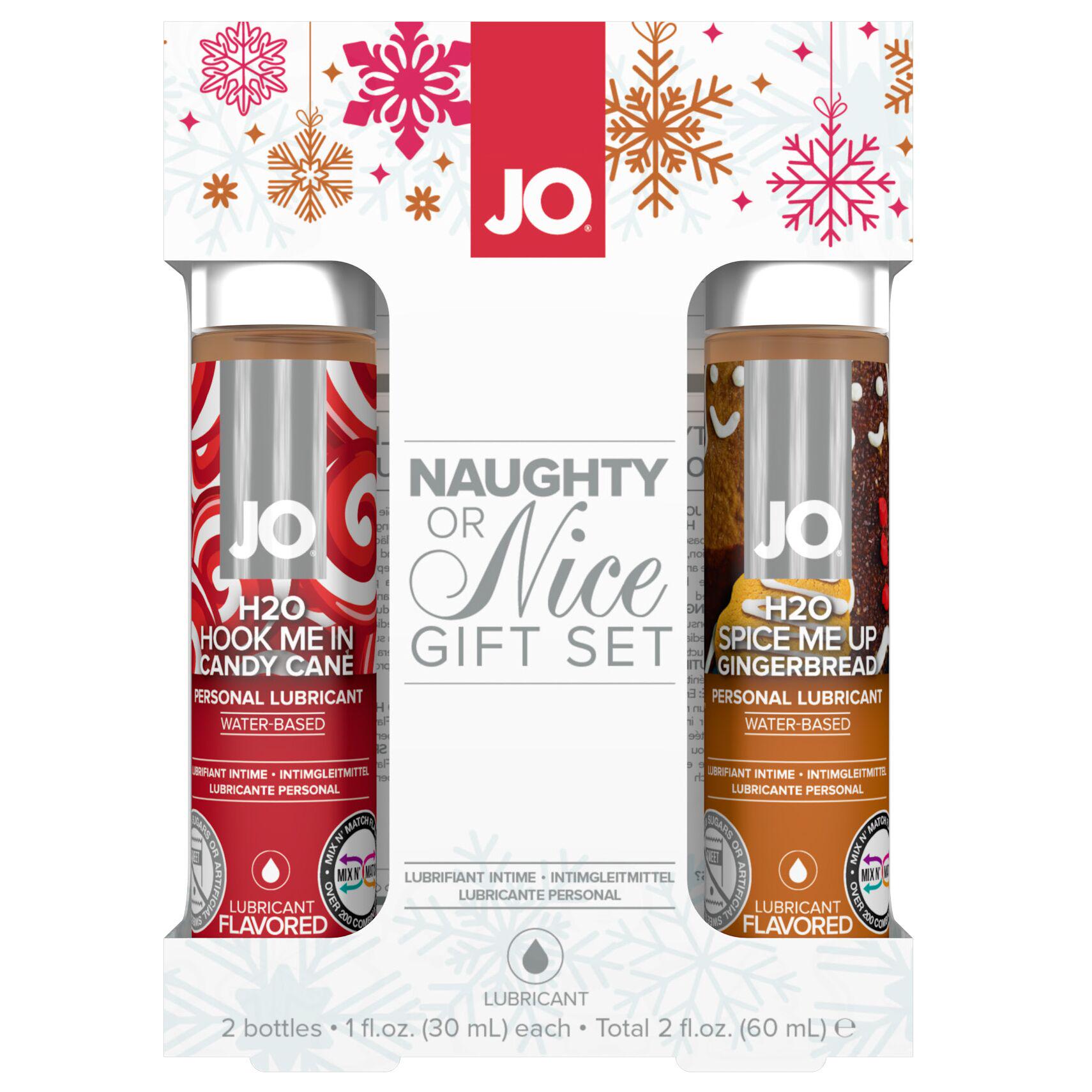 Лубрикант на водній основі JO Naughty or Nice Gift Set Candy Cane & Gingerbread 2x30 мл (SO6163) - фото 1