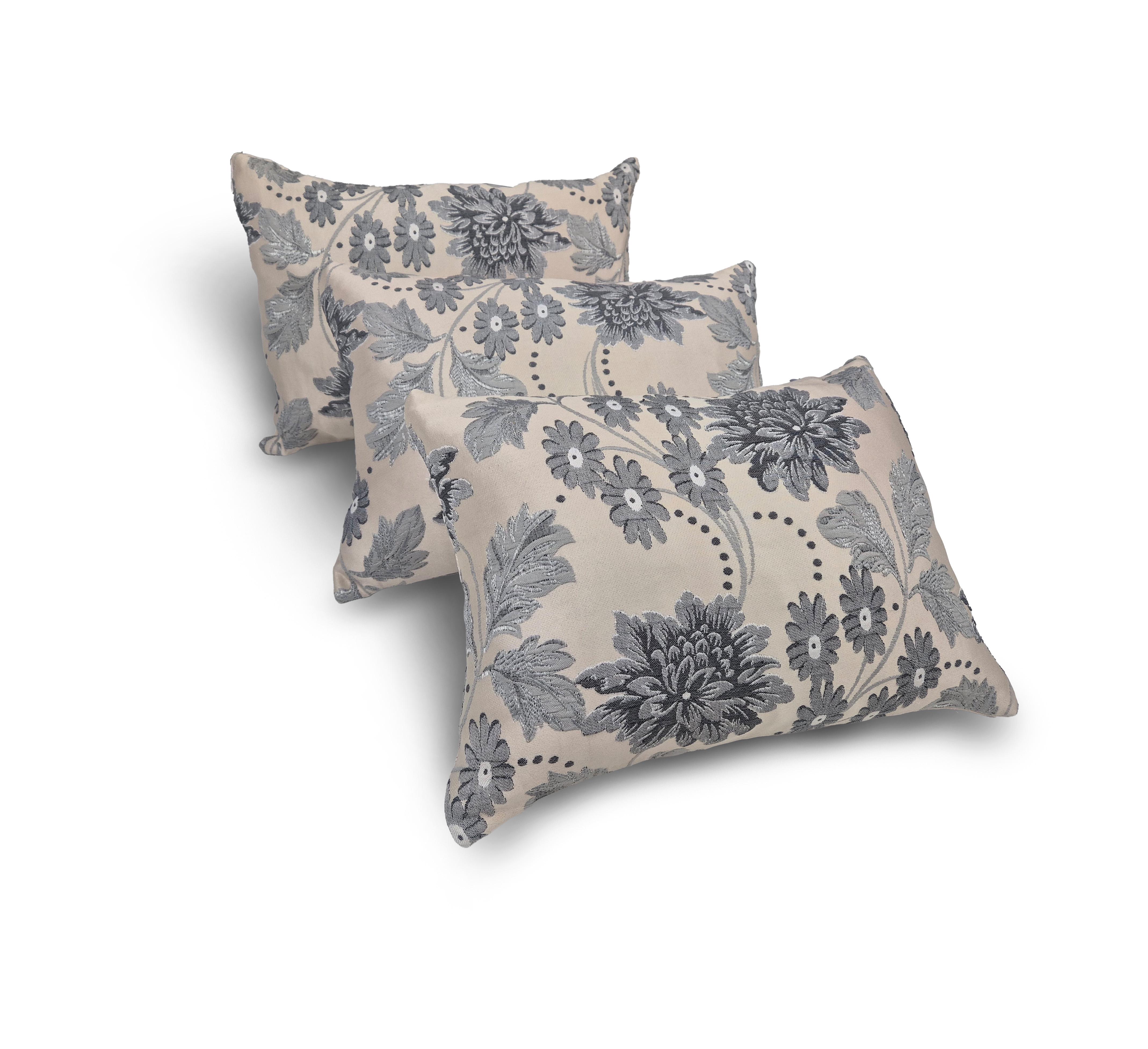 Комплект декоративных подушек Firanka Flowers 45х32см 3 шт. Серый/Бежевый (п_0780)