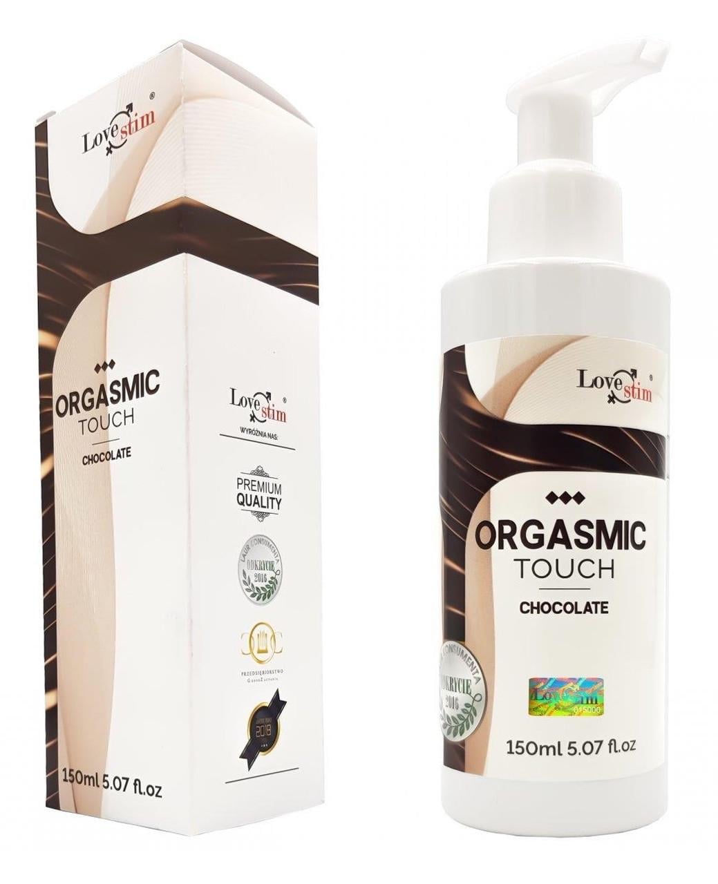 Лубрикант та масажний гель ароматизований LoveStim Orgasmic Touch Chocolate 2в1 з збуджуючим ефектом 150 мл (2179374668)