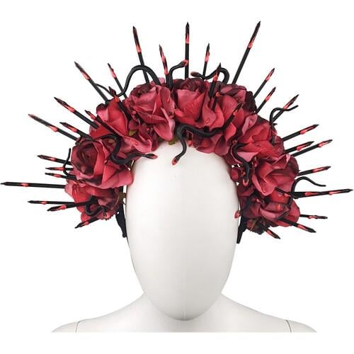 Обруч с лучами розами и змейками Лилит Seta Decor 22-333RD-BLK