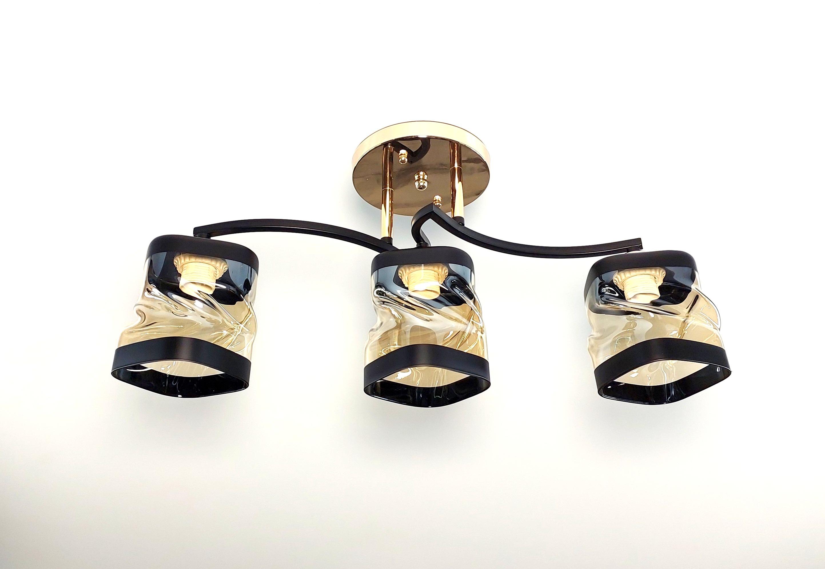 Люстра потолочная на 3 плафона Черный (7464/3)